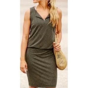 Athleta Vida Casual Heather Green Jersey Dress - Size XL